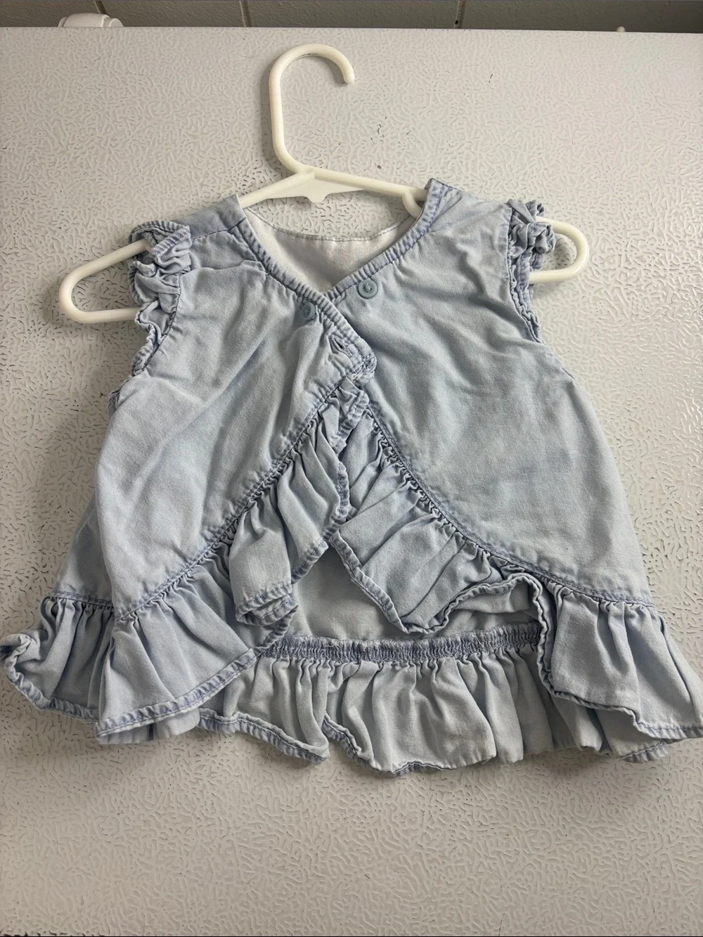 515 - Light Blue Ruffle Baby Top